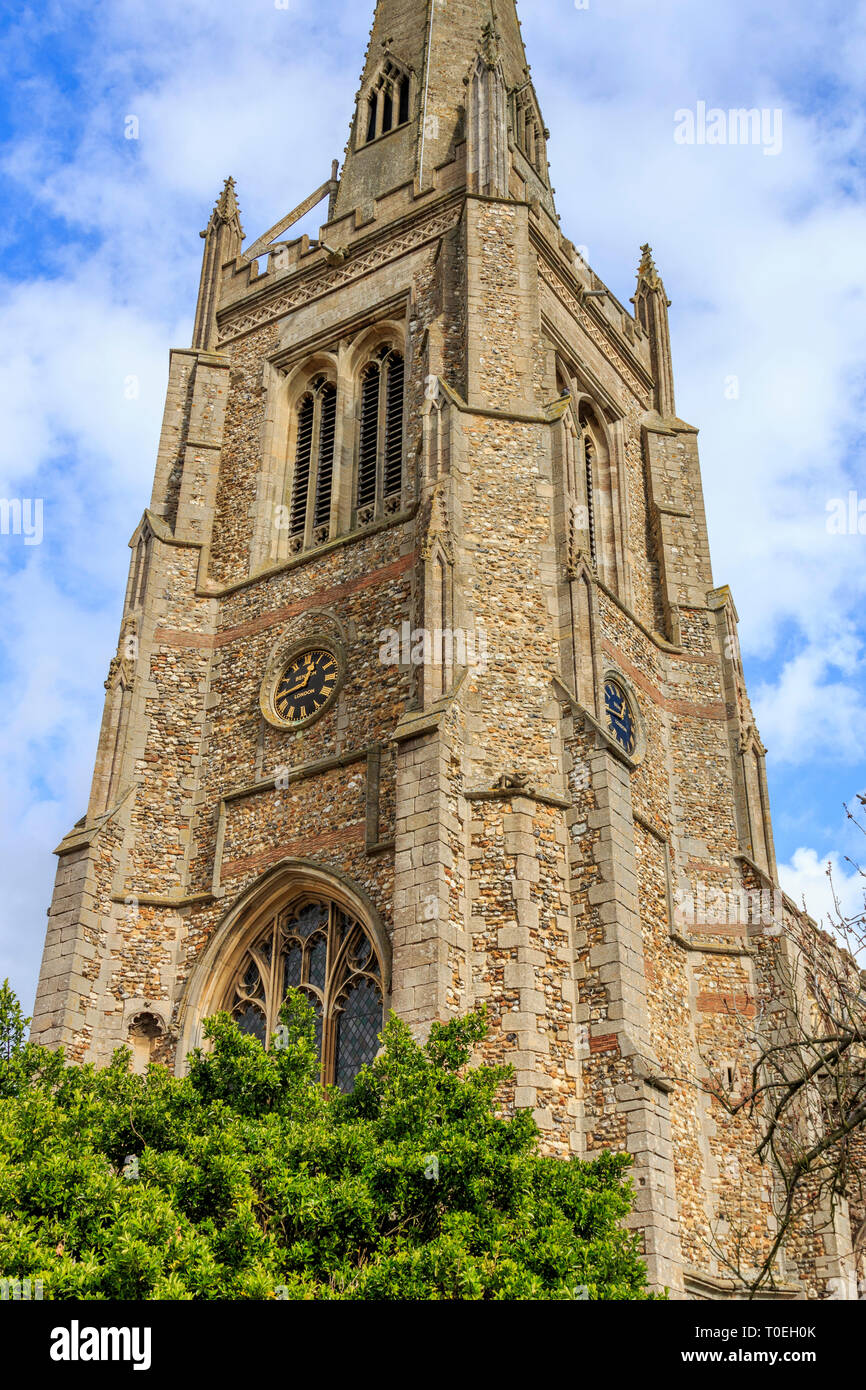 Église thaxted, high street, Essex, Angleterre, RU go Banque D'Images