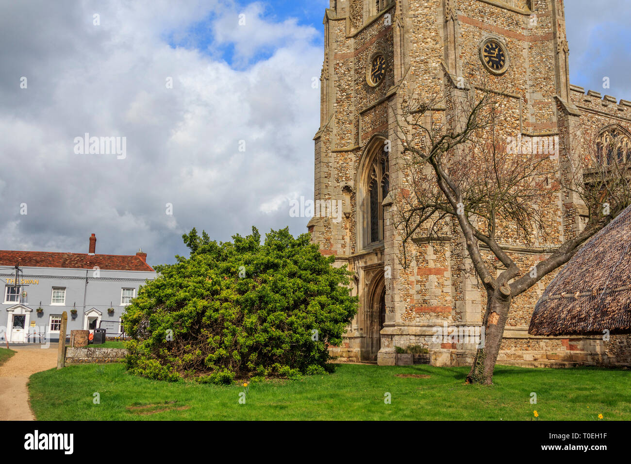 Église thaxted, high street, Essex, Angleterre, RU go Banque D'Images
