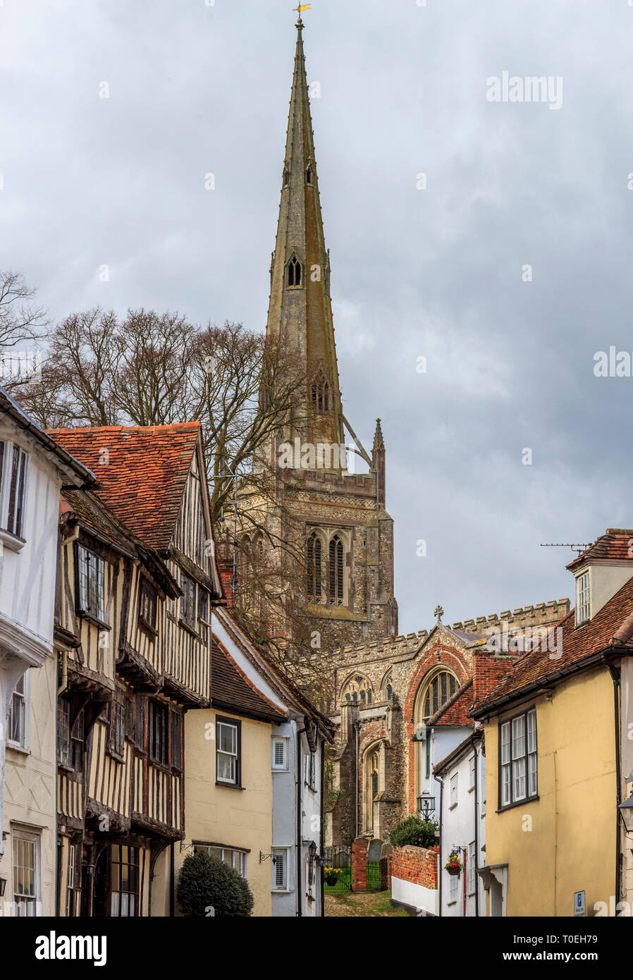 Thaxted village, high street, Essex, Angleterre, RU go Banque D'Images