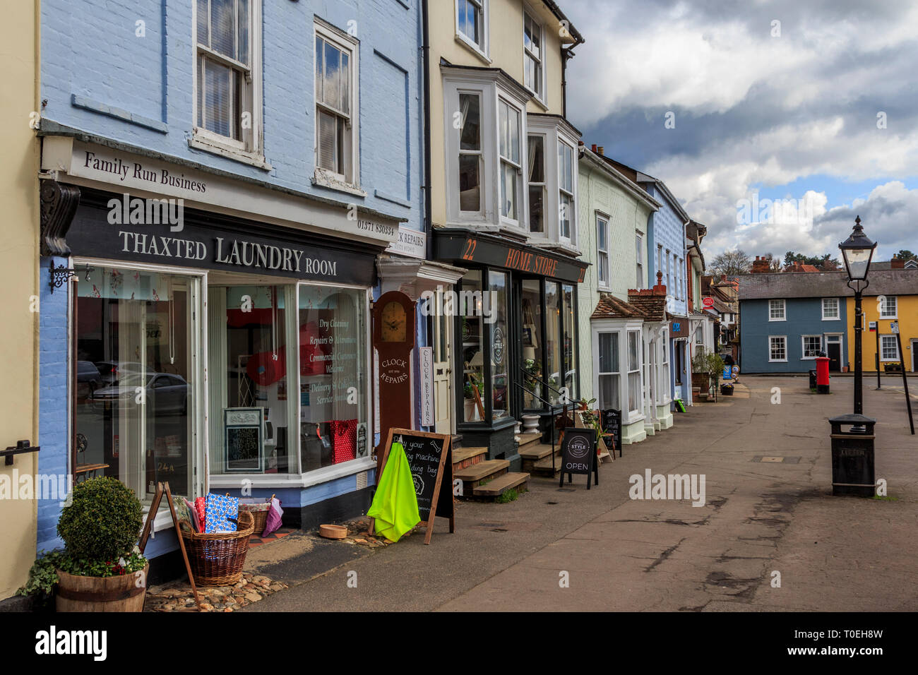Thaxted village, high street, Essex, Angleterre, RU go Banque D'Images