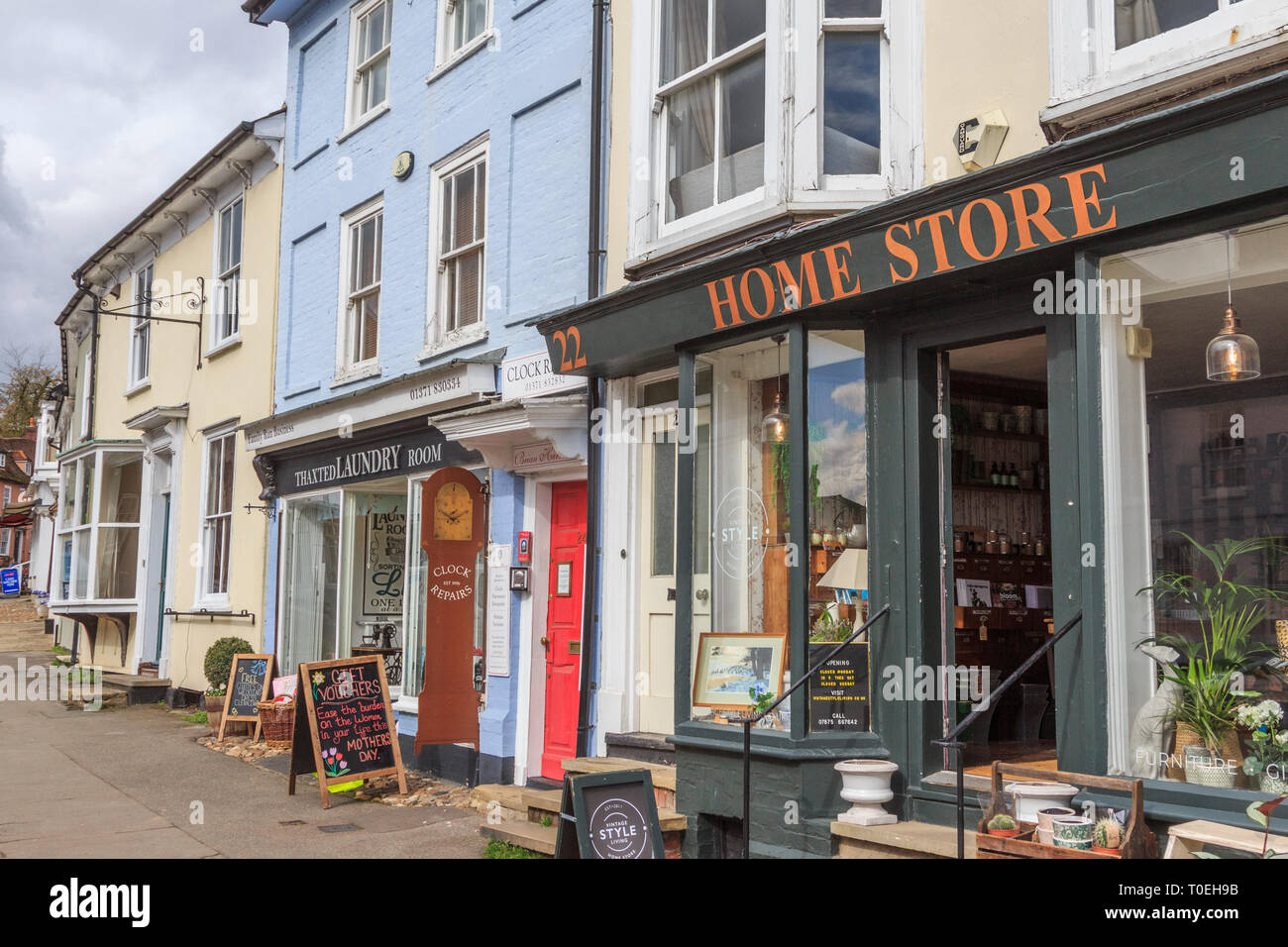 Thaxted village, high street, Essex, Angleterre, RU go Banque D'Images