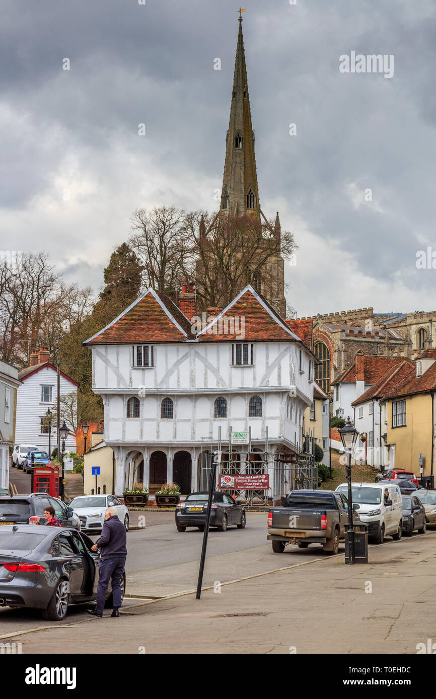 Thaxted village, high street, Essex, Angleterre, RU go Banque D'Images