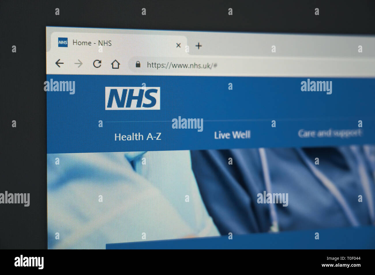 Site web du NHS Banque D'Images