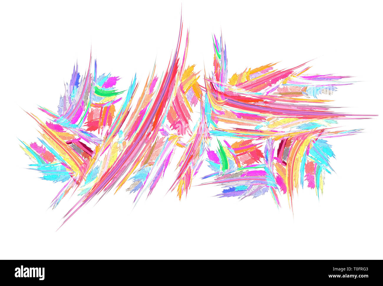 Traces de peinture long rectangle couleur pastel abstrait, isolé, horizontale Banque D'Images