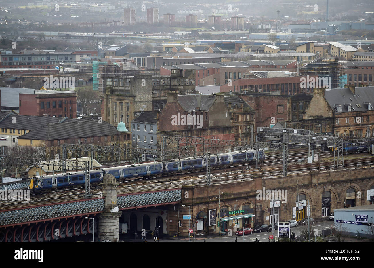 Toits de Glasgow à la recherche du sud de la rivière Banque D'Images