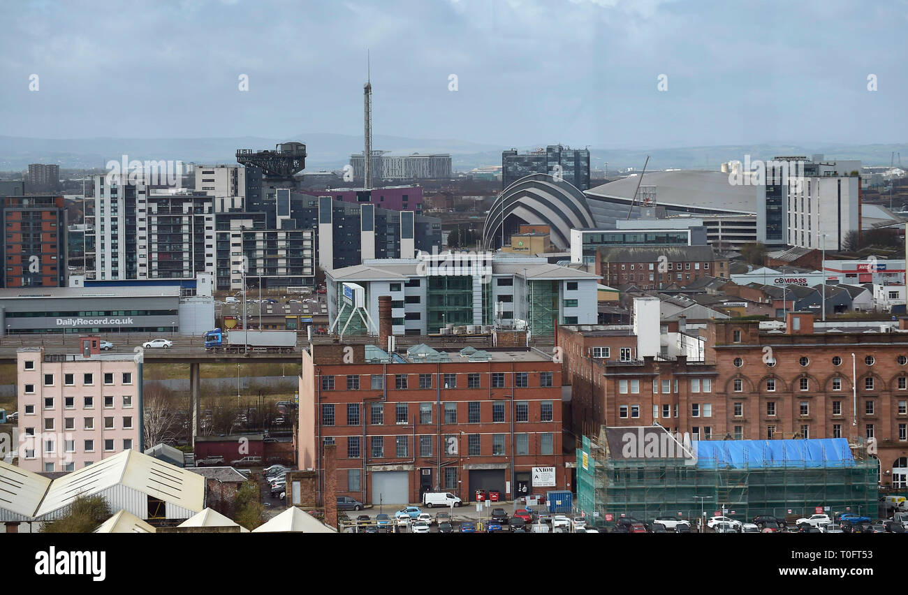 Toits de Glasgow à la recherche du sud de la rivière Banque D'Images