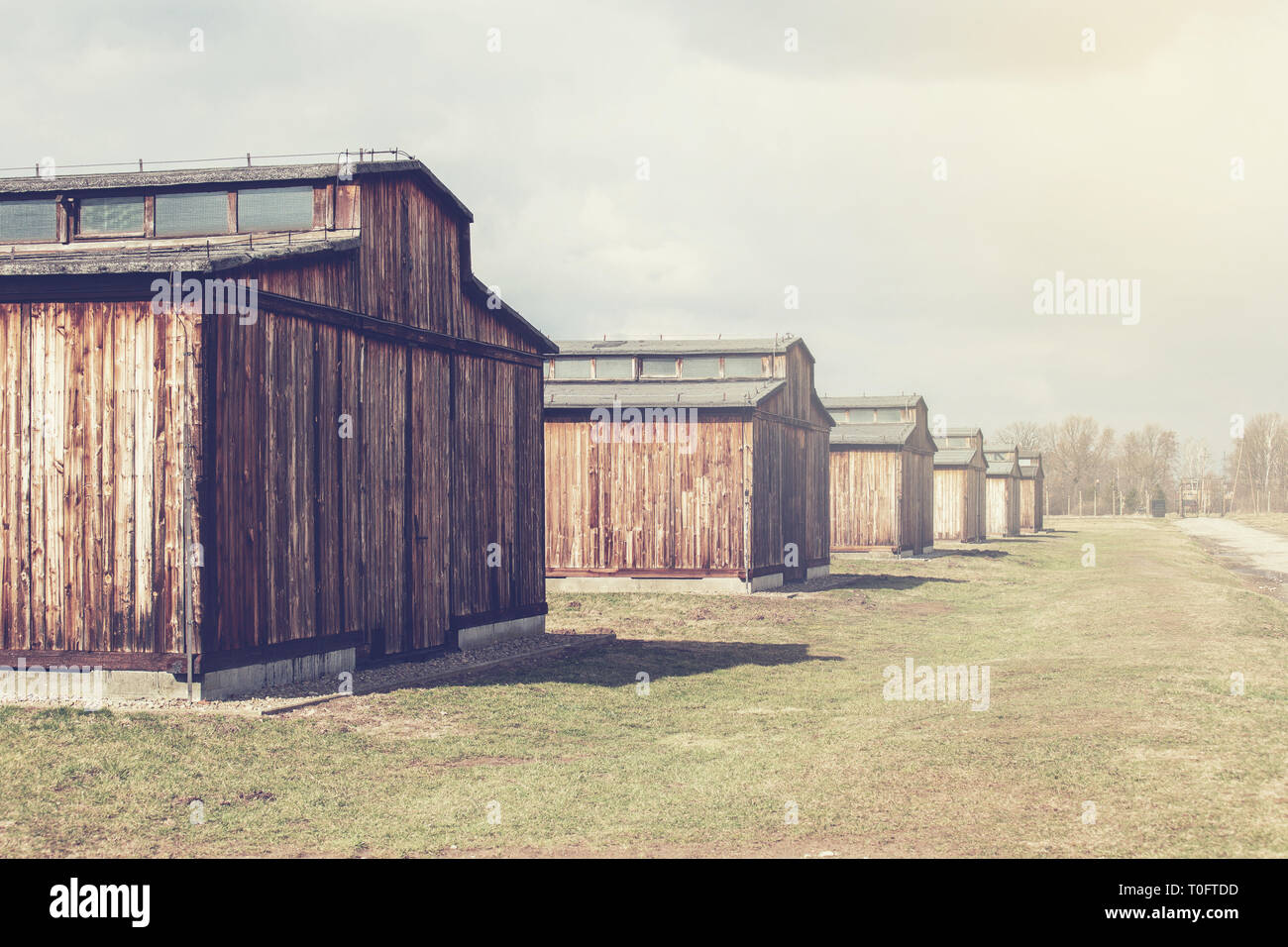 Auschwitz-Birkenau, en Pologne le 12 mars 2019 camp de concentration. Caserne de la mort. Camp d'extermination des juifs. . Banque D'Images