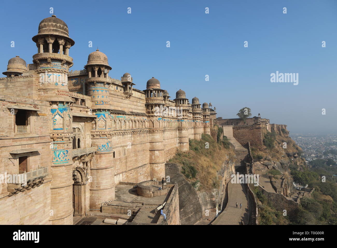 Man Singh Palace - fort de Gwalior - Gwalior - Madhya Pradesh - Inde du Nord Banque D'Images