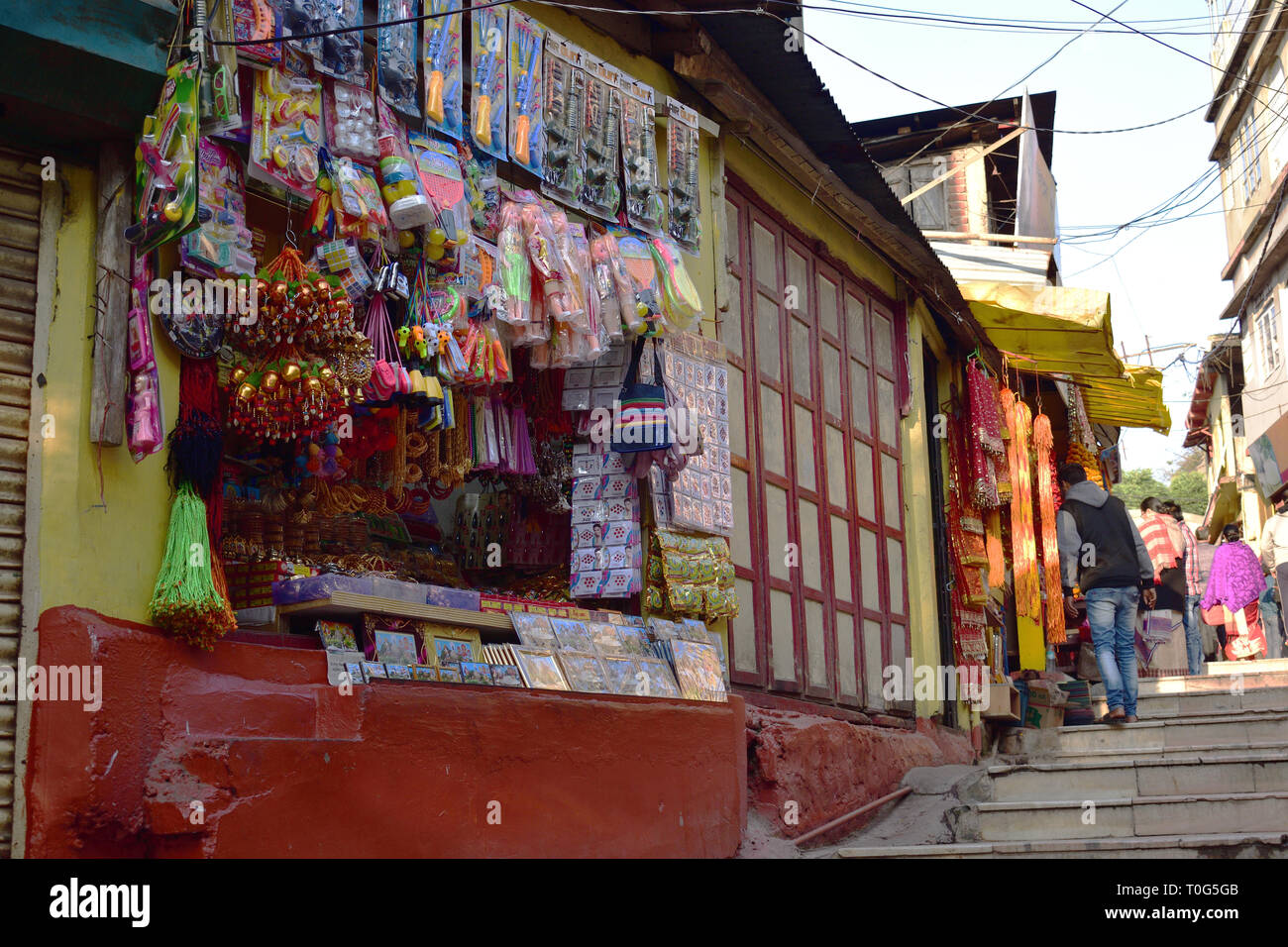Guwahati Assam, Inde,- 10 Février 2019 : Street market shop au Temple kamakhya road Banque D'Images