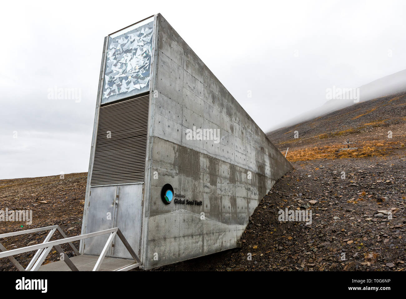 Dans la chambre forte semencière mondiale de Svalbard, Norvège Banque D'Images