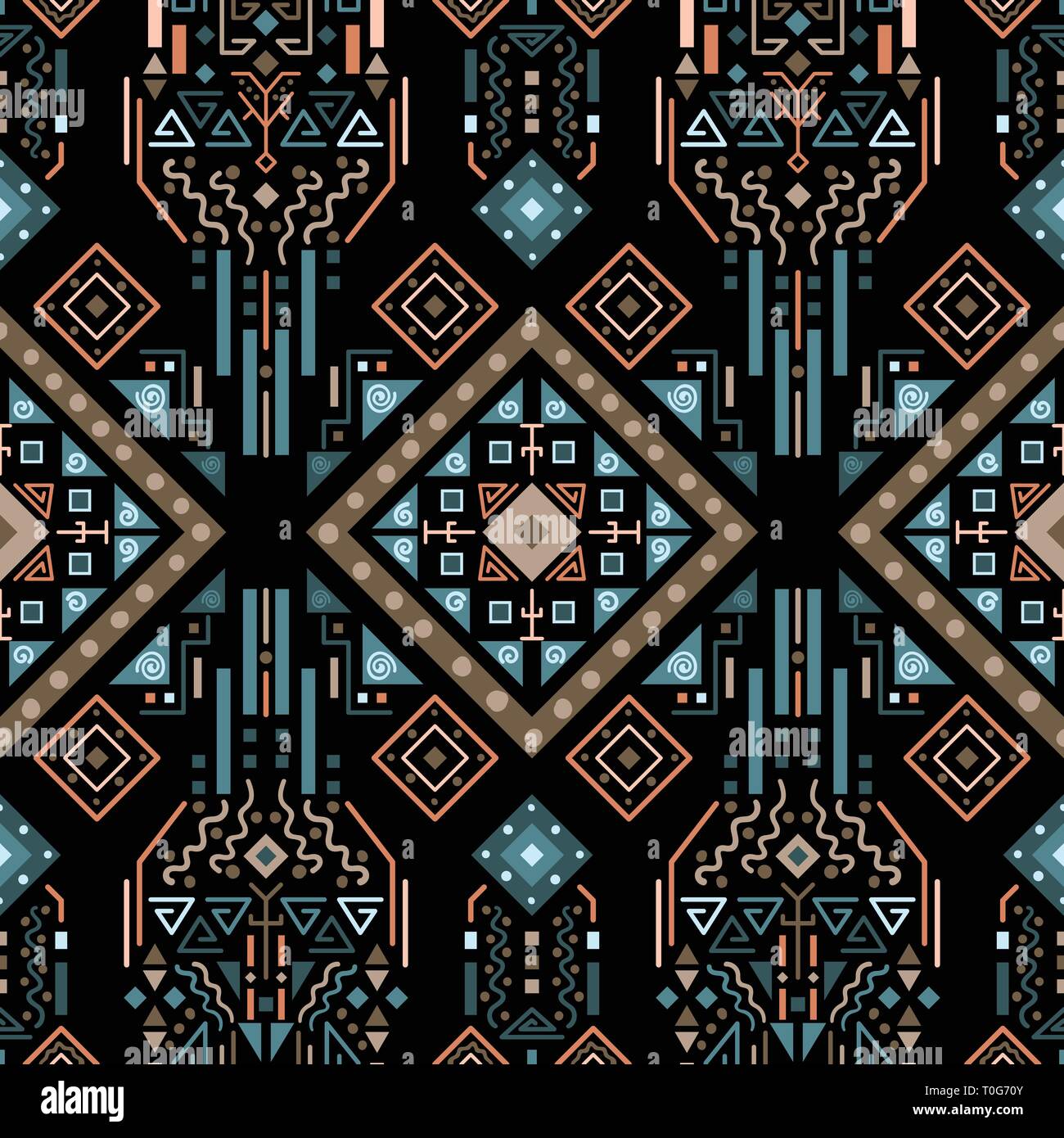 Aztèque Tribal motif géométrique transparente Illustration de Vecteur