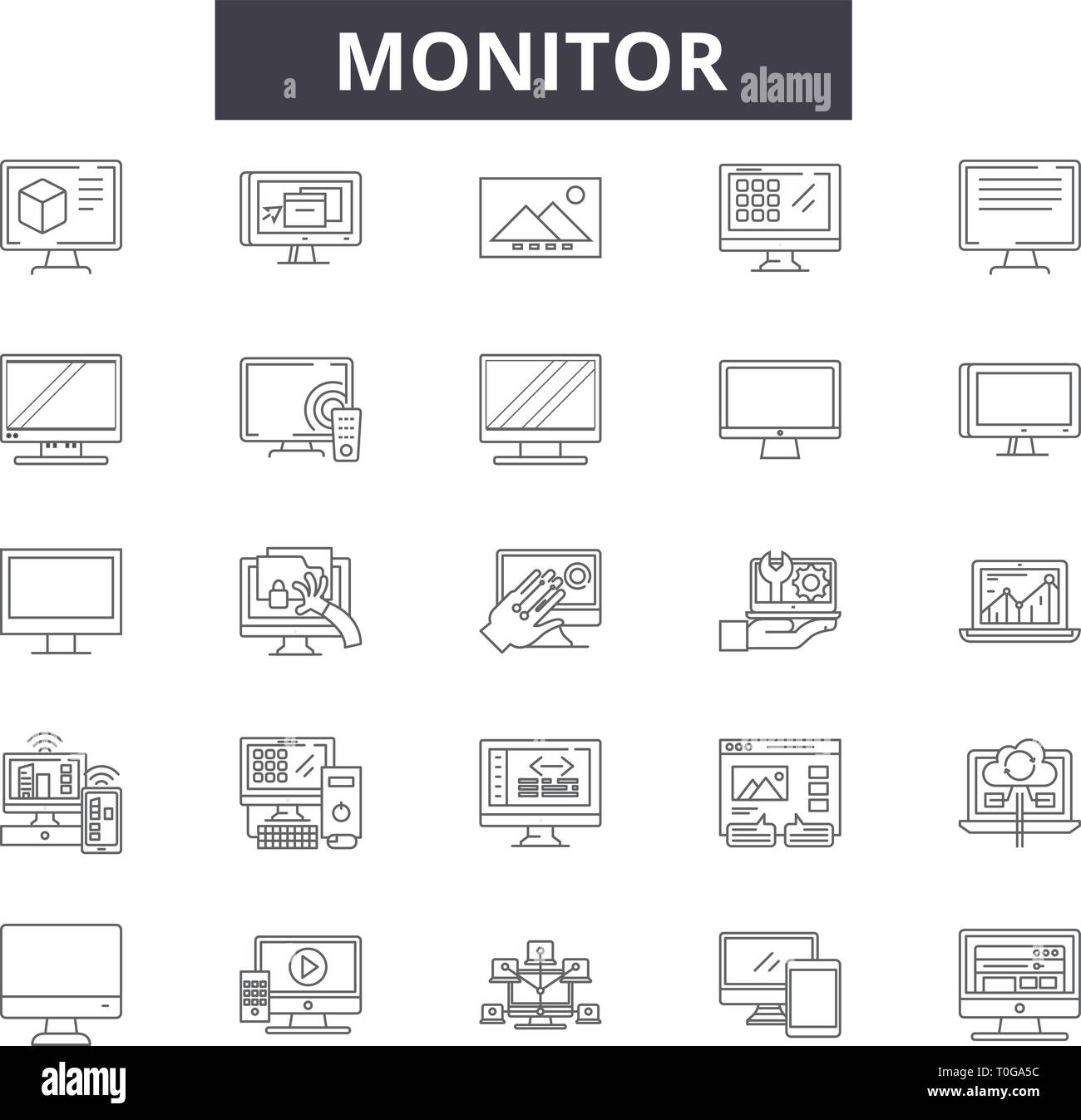 Icônes de ligne généraliste pour le web et les terminaux mobiles. Signes d'avc modifiable. Généraliste résumé du concept illustrations Illustration de Vecteur