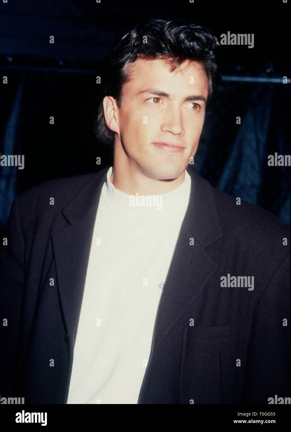 CULVER CITY, CA - le 22 février : l'Acteur Andrew Shue assiste à l'éducation aux dangers de la drogue (D.A.R.E.) avec Richard Tyler's collection de mode nouveau et les débuts de Johnny Depp's Short Film "Banter' le 22 février 1994 à Smashbox Studios à Culver City, Californie. Photo de Barry King/Alamy Stock Photo Banque D'Images