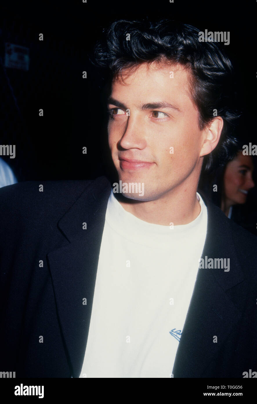 CULVER CITY, CA - le 22 février : l'Acteur Andrew Shue assiste à l'éducation aux dangers de la drogue (D.A.R.E.) avec Richard Tyler's collection de mode nouveau et les débuts de Johnny Depp's Short Film "Banter' le 22 février 1994 à Smashbox Studios à Culver City, Californie. Photo de Barry King/Alamy Stock Photo Banque D'Images