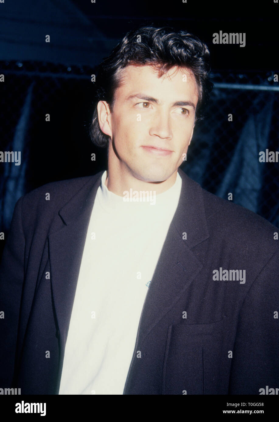 CULVER CITY, CA - le 22 février : l'Acteur Andrew Shue assiste à l'éducation aux dangers de la drogue (D.A.R.E.) avec Richard Tyler's collection de mode nouveau et les débuts de Johnny Depp's Short Film "Banter' le 22 février 1994 à Smashbox Studios à Culver City, Californie. Photo de Barry King/Alamy Stock Photo Banque D'Images