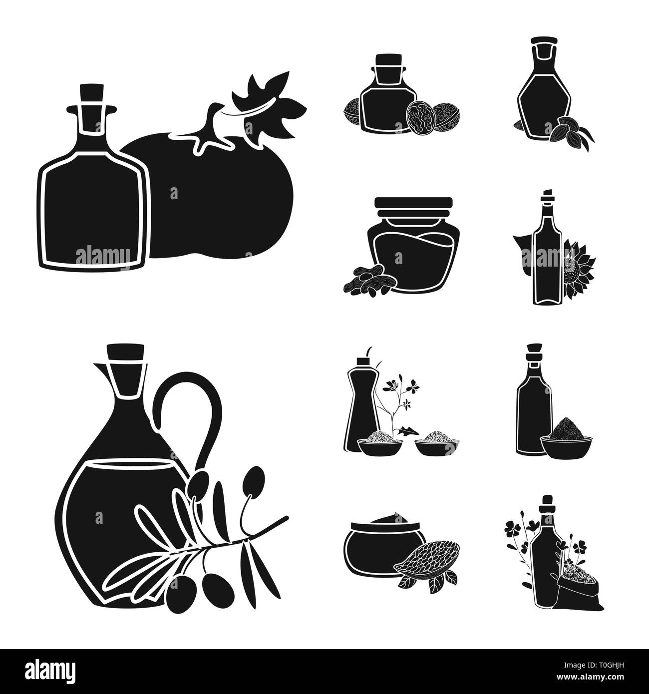 Pumpkin,noyer,,amandes,tournesol,arachide,olive,moutarde,sésame,cacao graines de lin,,alimentation,beurre,noix,fruits,graines,colza, orange, bio,drop,sun,vitamine,bio,alimentation,confiserie,froid,m,calcium,huile,agriculture,bouteille,verre,cuisine,Culture,sain,nutrition,légumes organics,set,icône,,illustration,collection,isolé,design,graphisme,élément,signer,Black,de simples vecteurs vecteur , Illustration de Vecteur