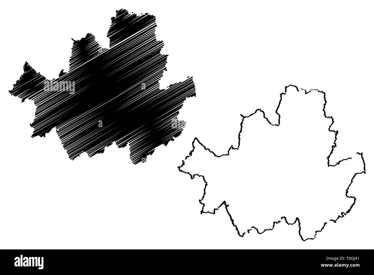 Séoul (Corée du Sud, République de Corée, République de Corée, des villes de Corée du Sud) map vector illustration, scribble sketch Spécial plan de ville de Séoul Illustration de Vecteur