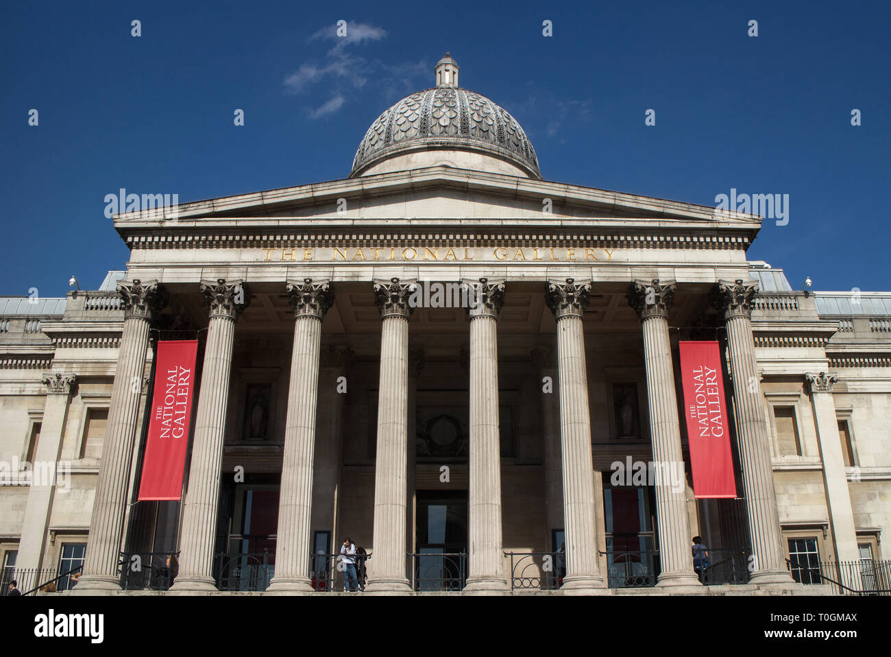 Entrée principale de la Galerie nationale, Londres Banque D'Images