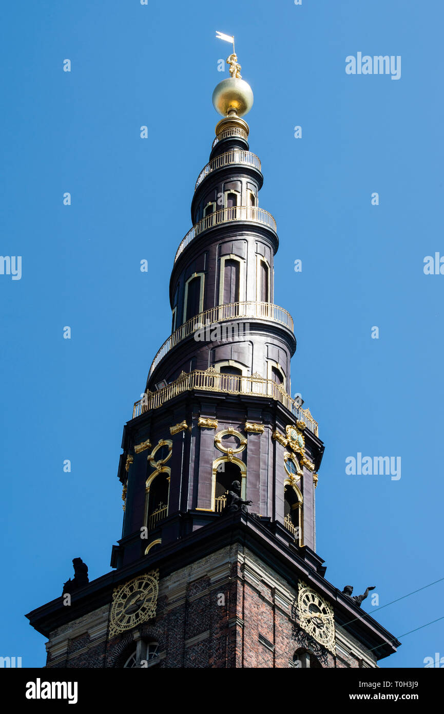 Danemark, copenhague, Christiansahvn, Vor Frelsers avec Kirke Banque D'Images