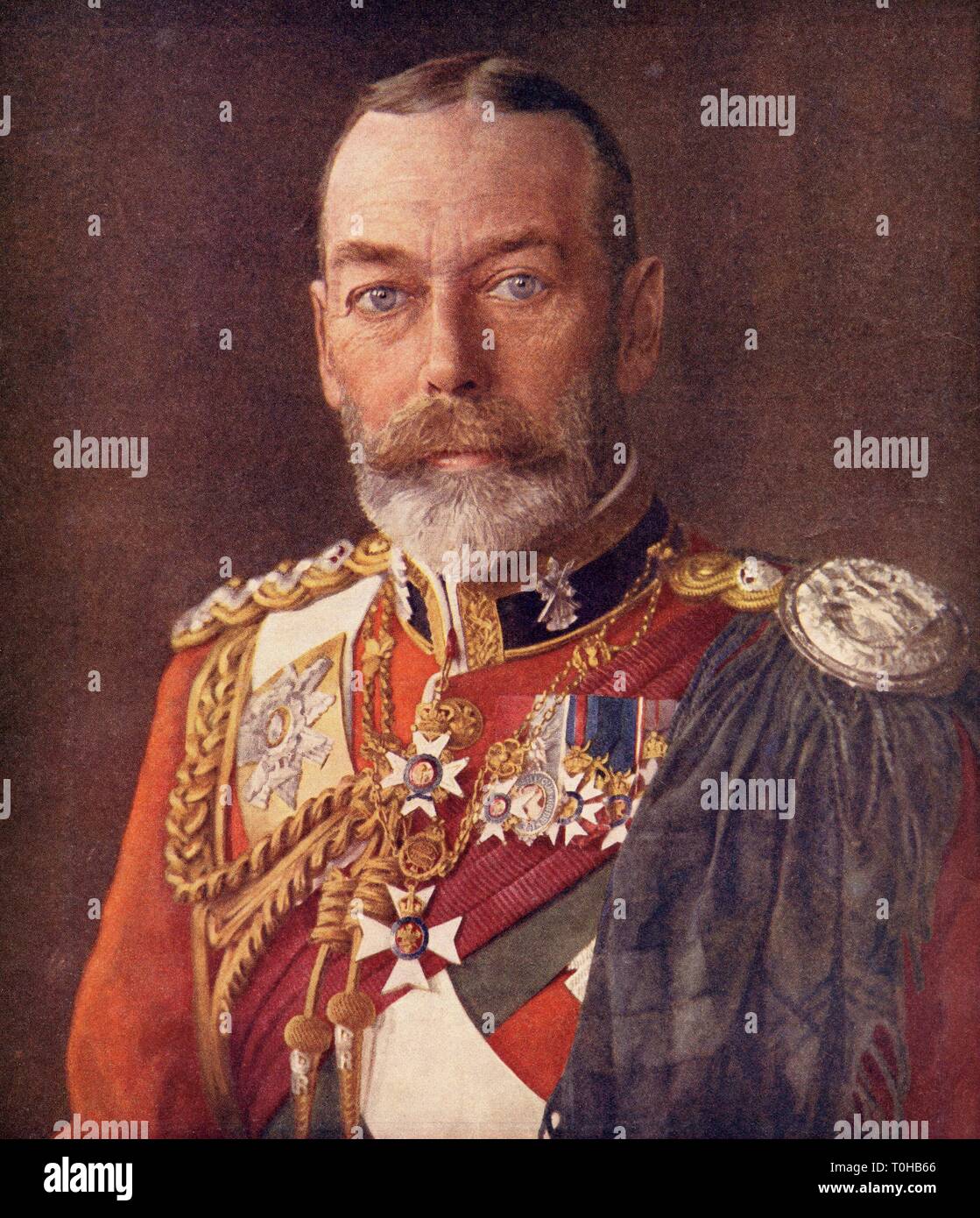 George V (George Frederick Ernest Albert; 3 juin 1865 – 20 janvier 1936) Roi du Royaume-Uni et des dominions britanniques, et empereur de l'Inde du 6 mai 1910 jusqu'à sa mort en 1936. Banque D'Images