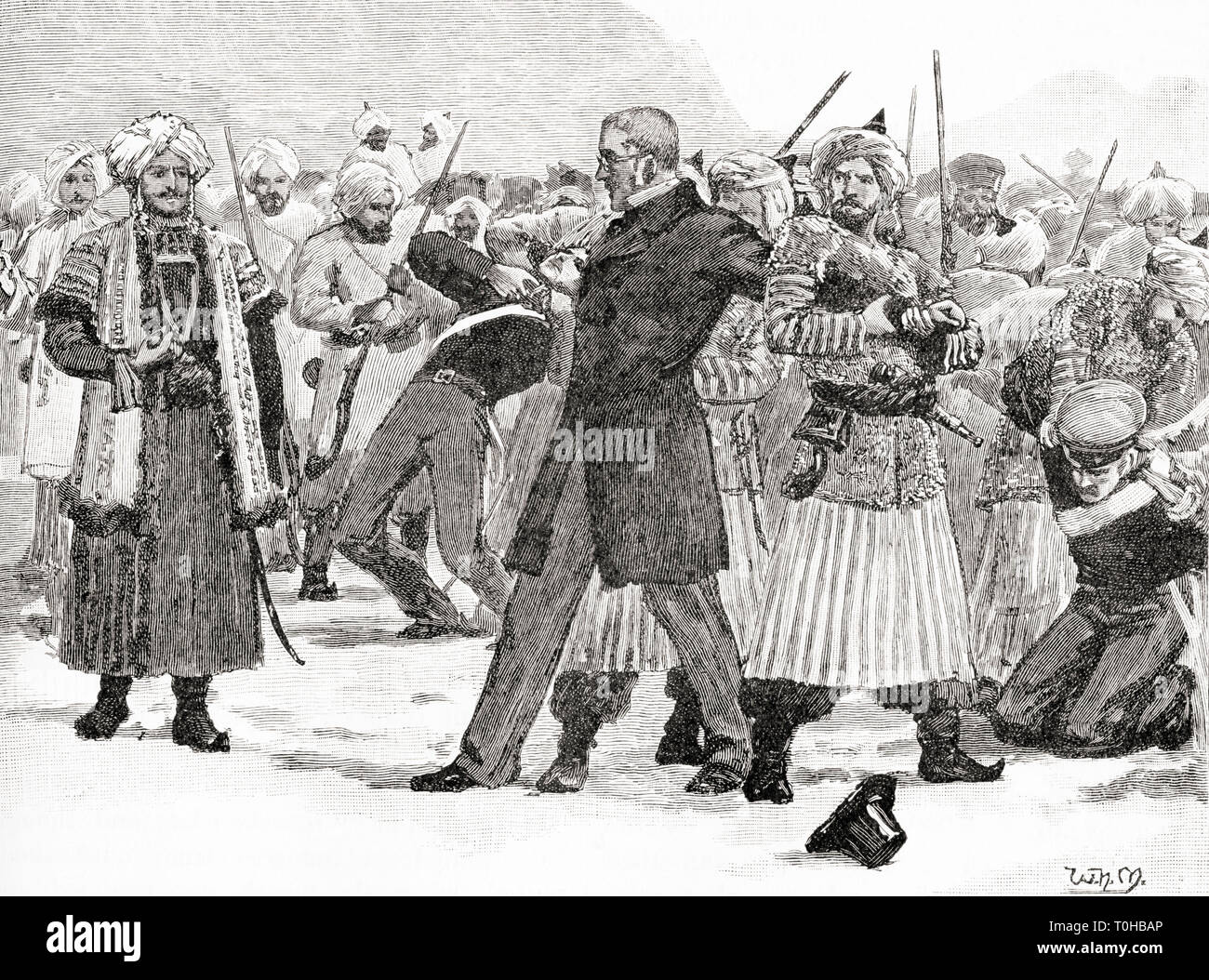 Capture de Sir William Hay Macnaghten partie par Prince Afghan, Akbar Khan, 1841 Banque D'Images