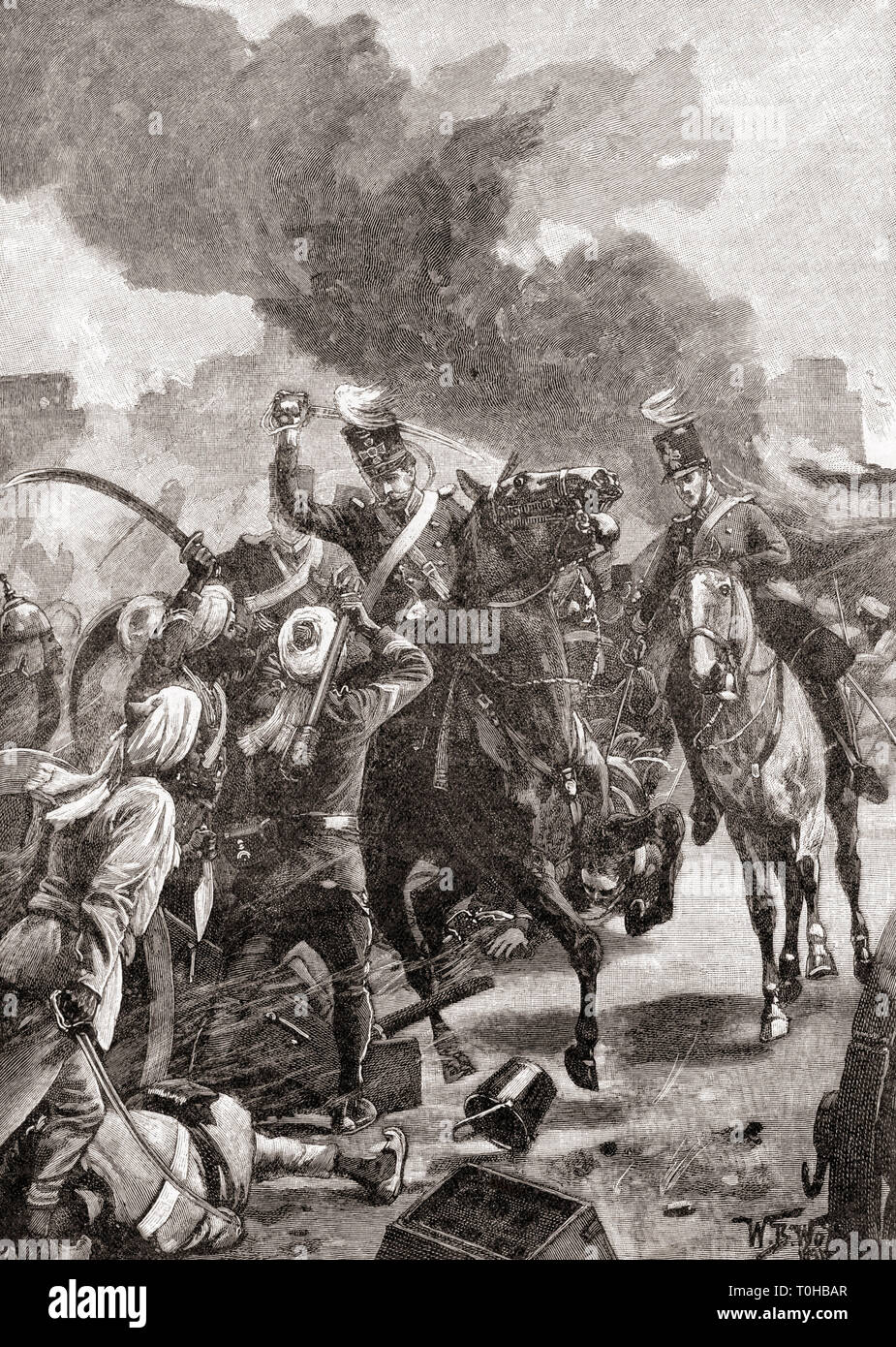 Sir Joseph Thackwell à la bataille de Sobraon, 1846 Banque D'Images