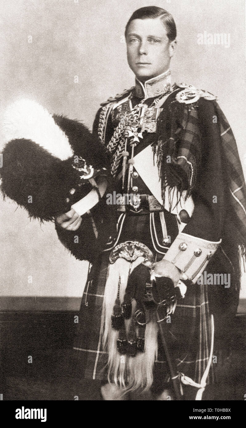 Photo ancienne d'Edward VIII - Edward VIII, duc de Windsor, roi du Royaume-Uni et dominions de l'Empire britannique et empereur de l'Inde du 20 janvier 1936 Banque D'Images