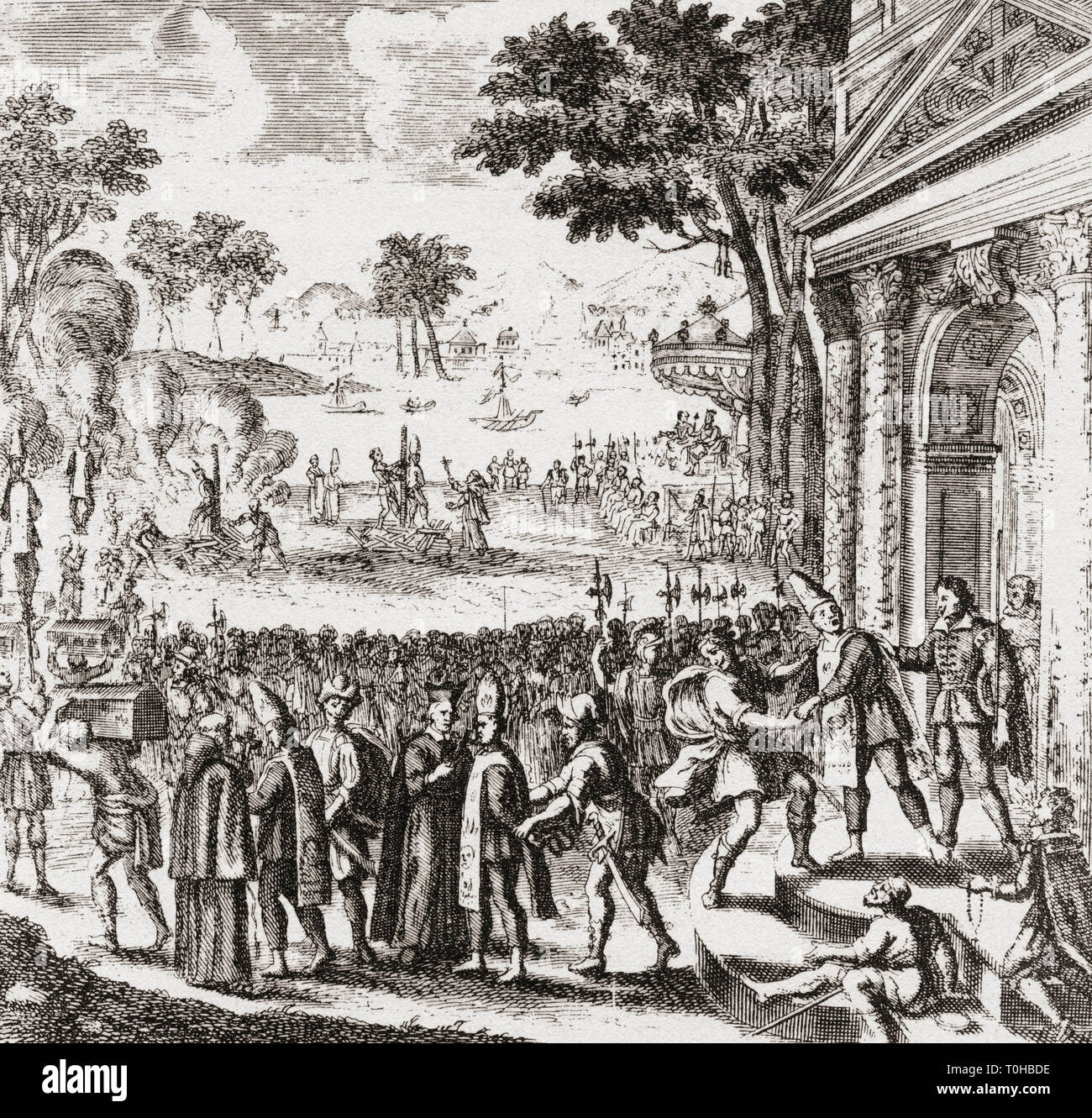 Scène d'Inquisition portugaise à Goa Banque D'Images