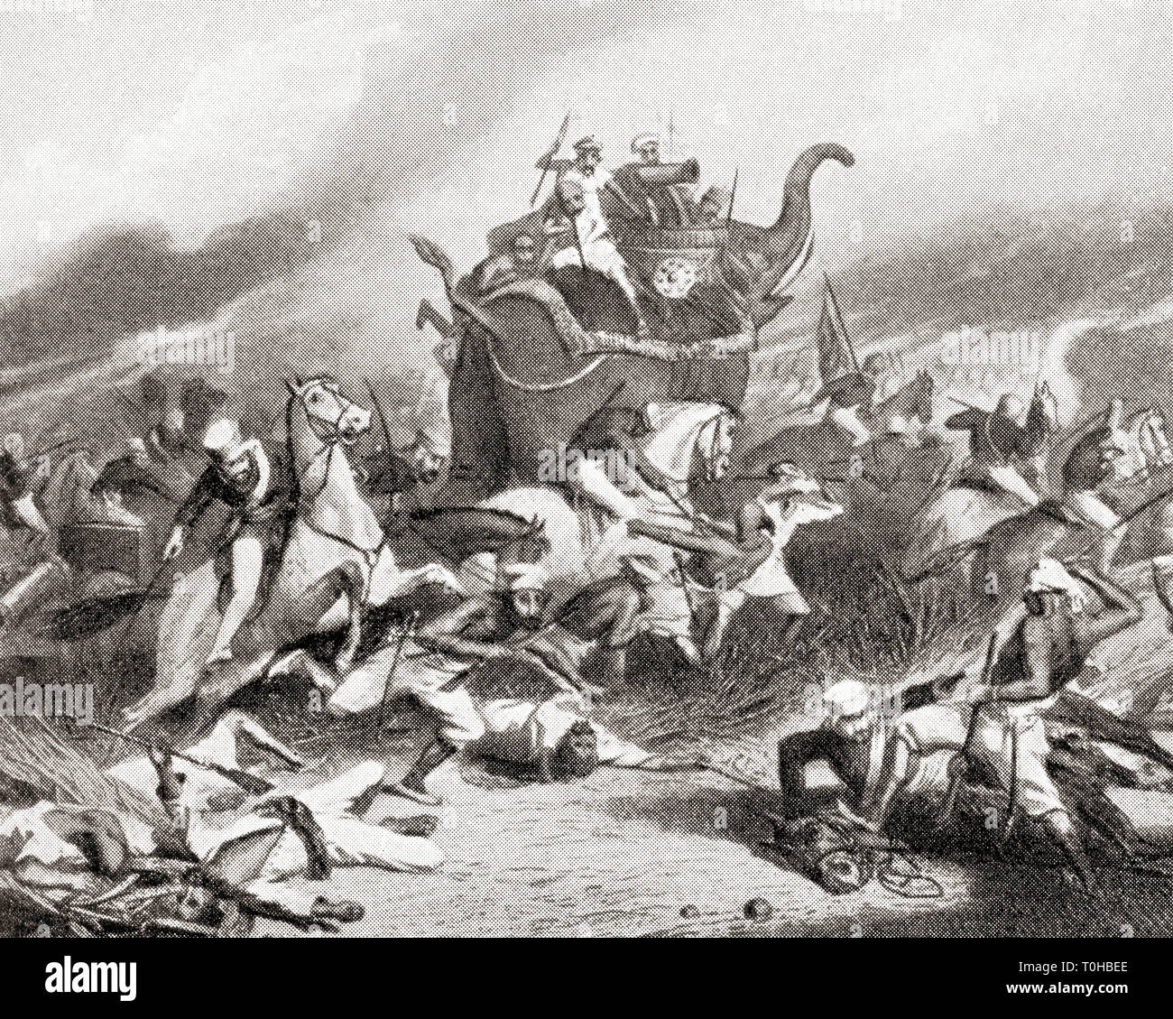 Défaite de Tantya Tope par British à Jhansi, l'Inde au cours de la rébellion indienne de 1857 Banque D'Images