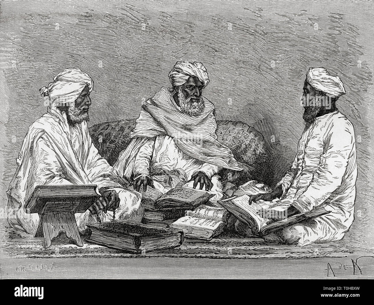 Mollahs de Bhopal, Madhya Pradesh, Inde, Asie, Inde, Asiatique, ancienne gravure vintage 1800s Banque D'Images