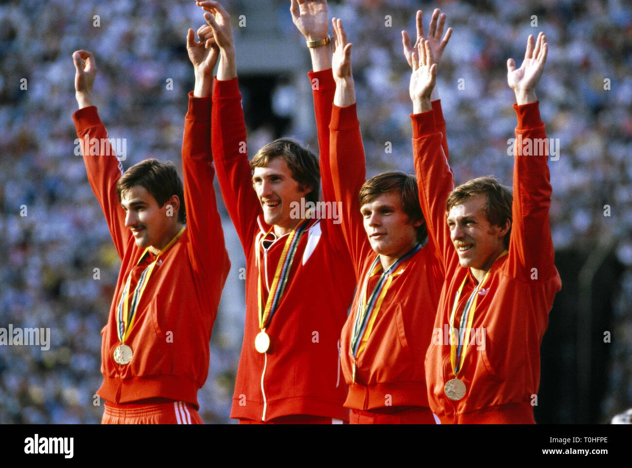 Sports, XXII jeux olympiques, Moscou, 4 X 100 mètres, relais, 1980 Additional-Rights Clearance-Info-Not-Available- Banque D'Images
