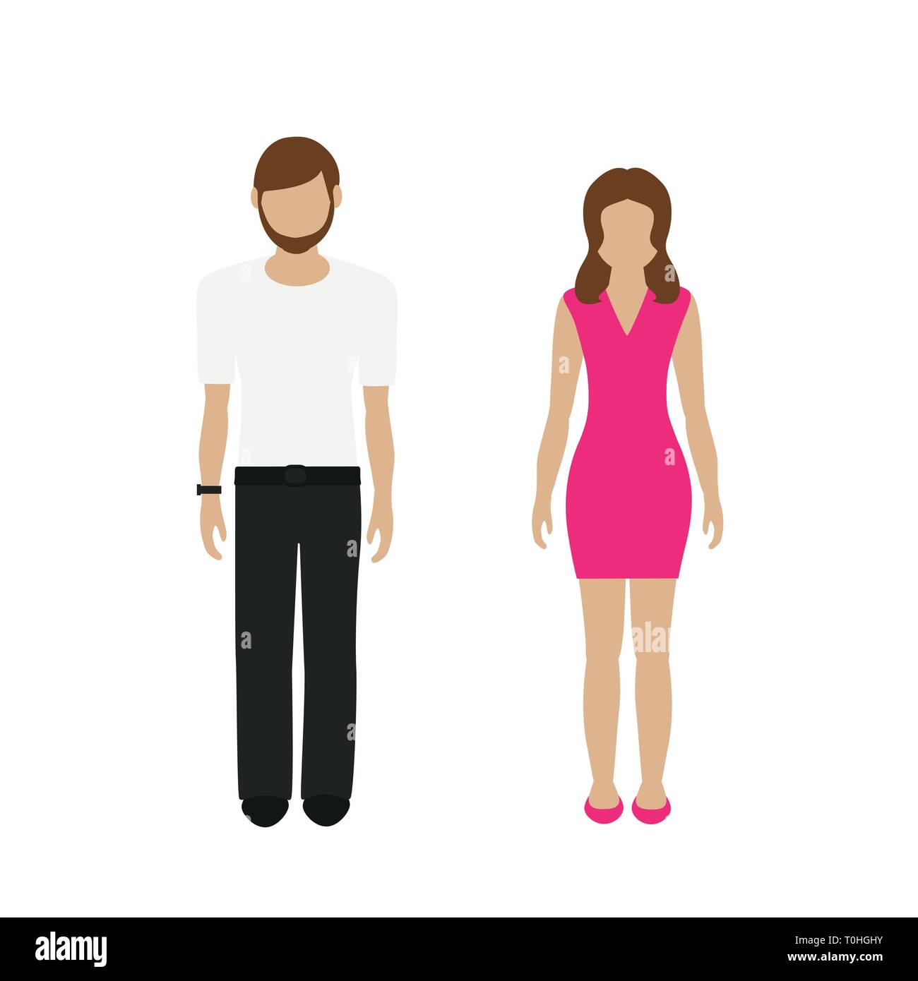 L'homme et la femme au caractère décontractée isolé sur fond blanc vector illustration EPS10 Illustration de Vecteur