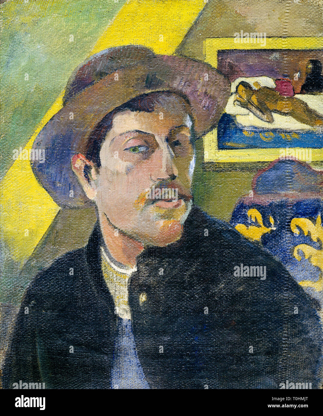Paul Gauguin (1848-1903), Self Portrait with hat, ch. 1893 Banque D'Images