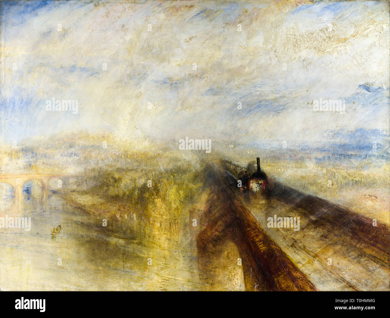 JMW Turner, Rain Steam and Speed, The Great Western Railway, peinture à l'huile sur toile, 1844 Banque D'Images