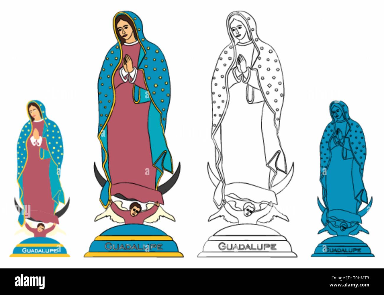 Notre Dame de Guadalupe statue. Illustration de Vecteur