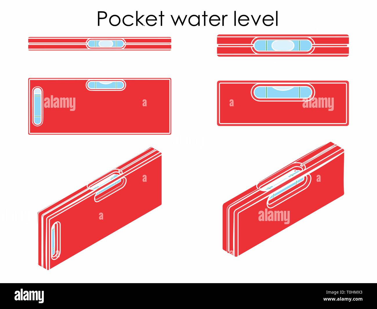 Niveau d'eau de poche. Sans contour. Illustration de Vecteur