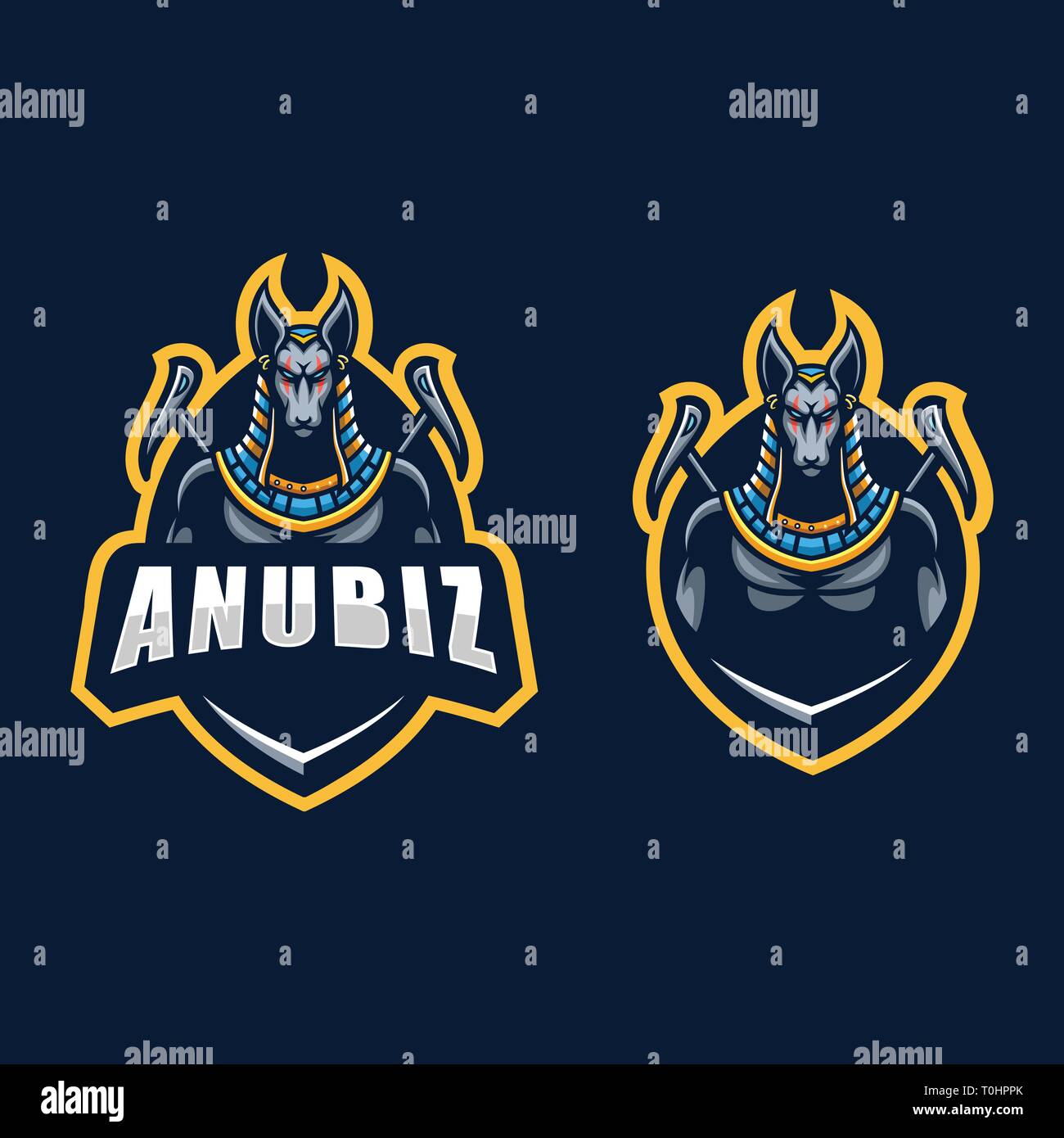 Anubis Résumé Concept illustration vector modèle. Convient pour l'industrie créative, multimédia, animation, formation, boutique, et toute rela Illustration de Vecteur