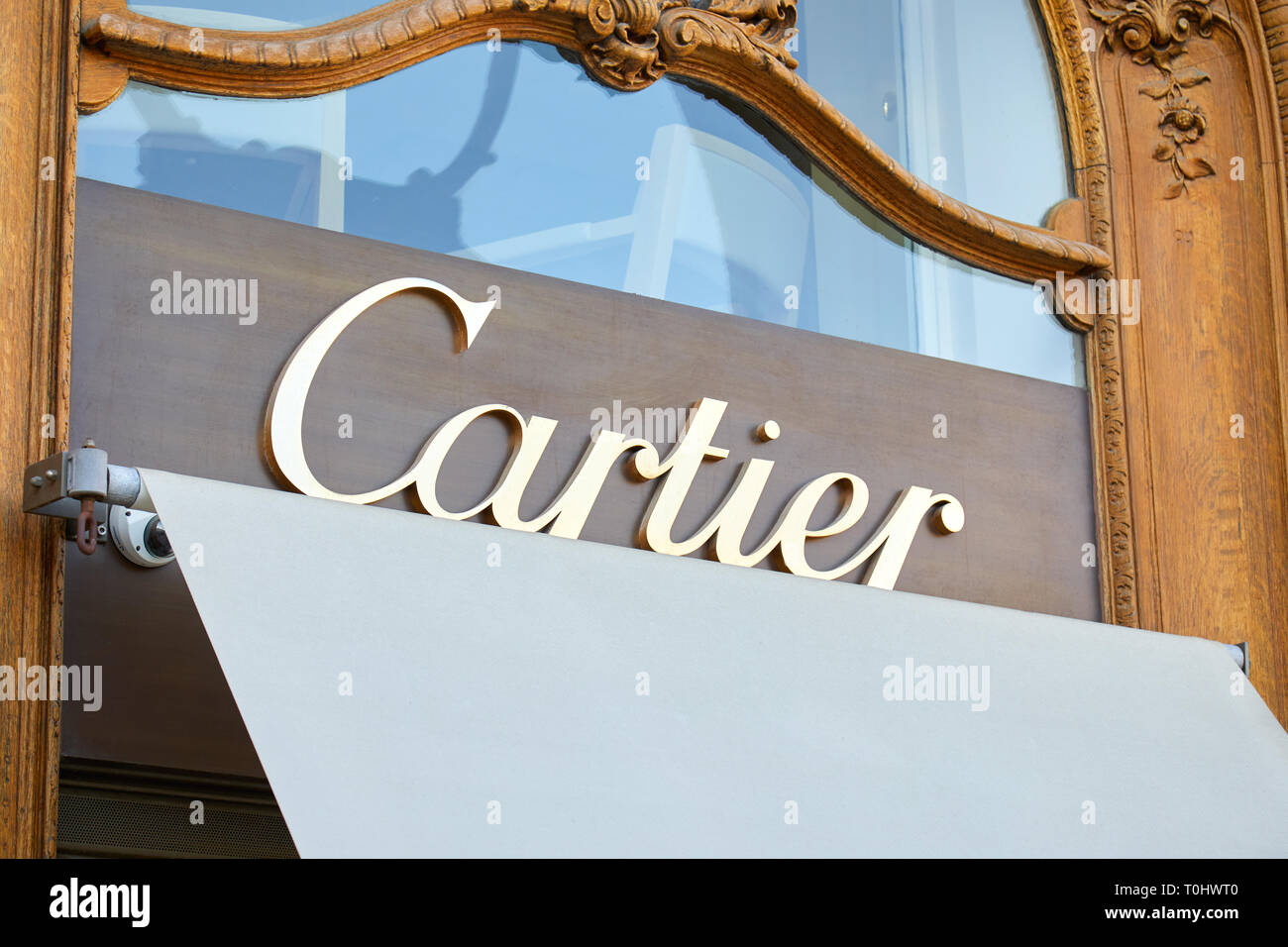 PARIS, FRANCE - 21 juillet 2017 : Cartier luxury store se connecter Place Vendôme à Paris, France. Banque D'Images