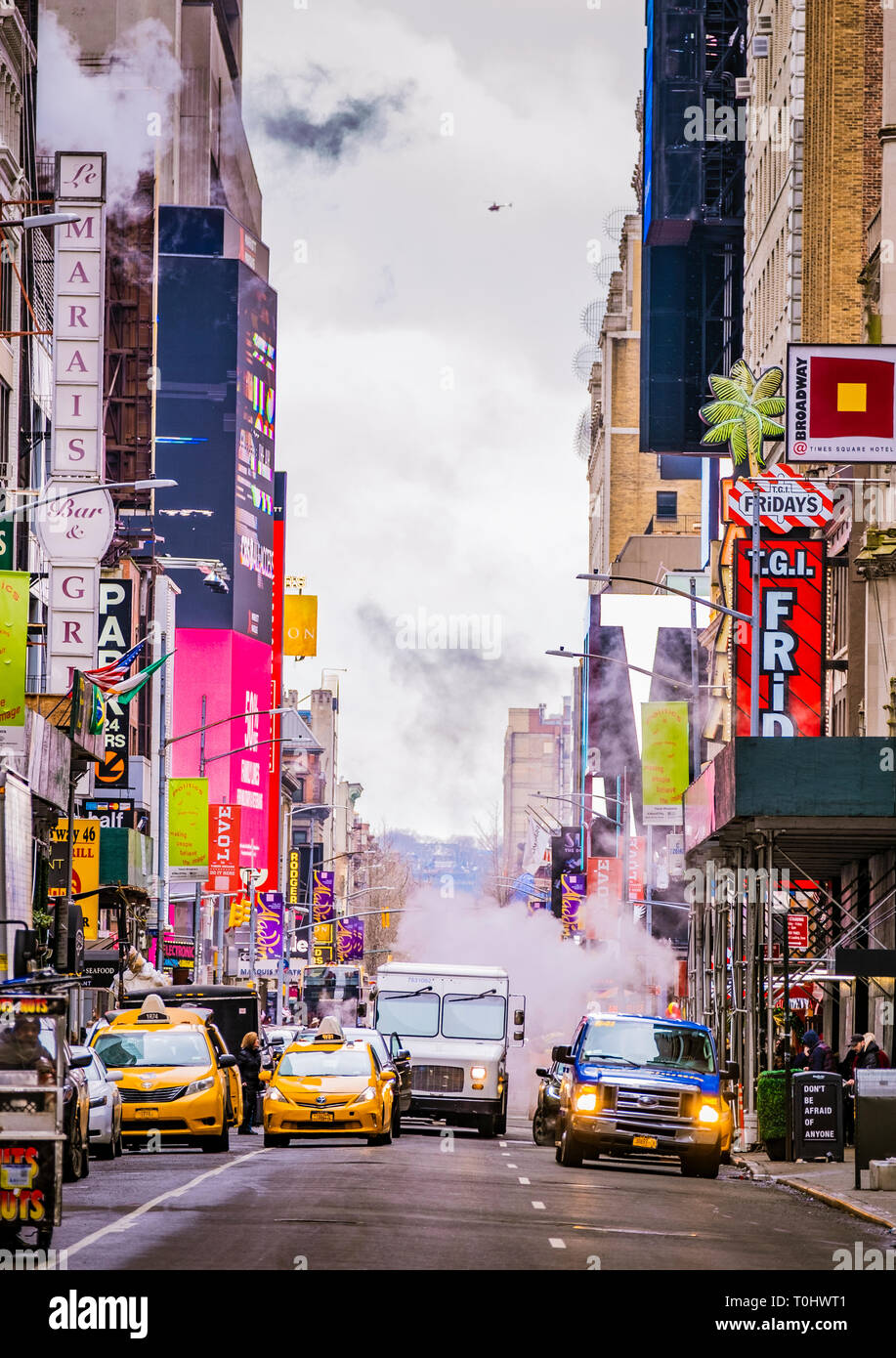 Rue typique de New York City View Banque D'Images