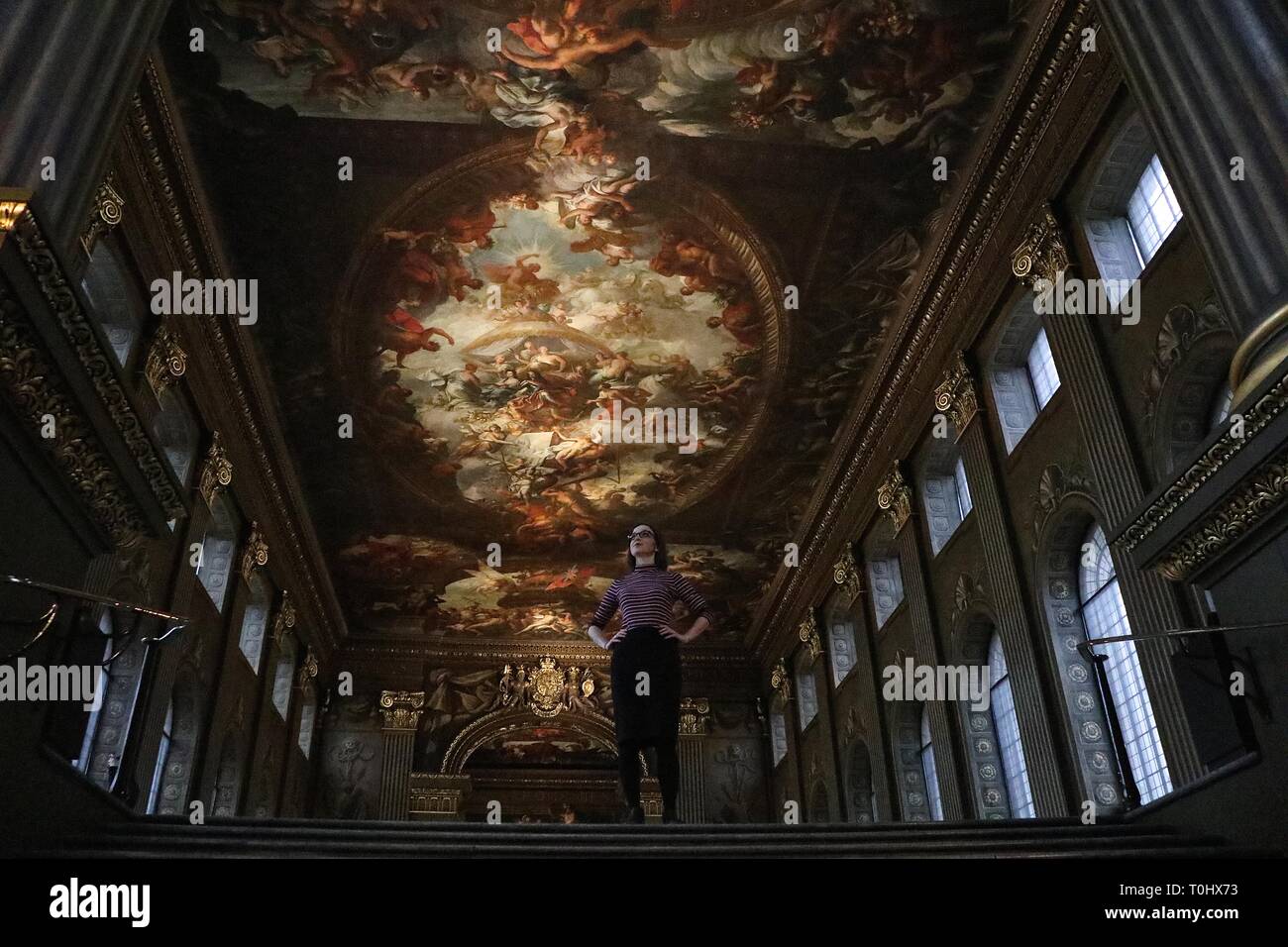 Old Royal Naval College Greenwich , le 22 mars 2019 Hall peint Banque D'Images