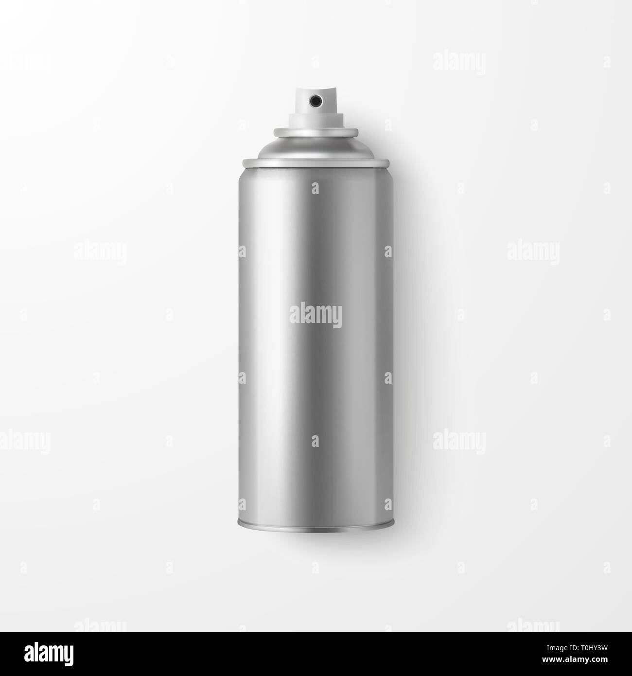 3D réaliste vecteur vierge argent Spray peut, bouteille de jet libre isolé sur fond blanc. Modèle de conception de pulvérisateur pour des maquettes, l'emballage Illustration de Vecteur