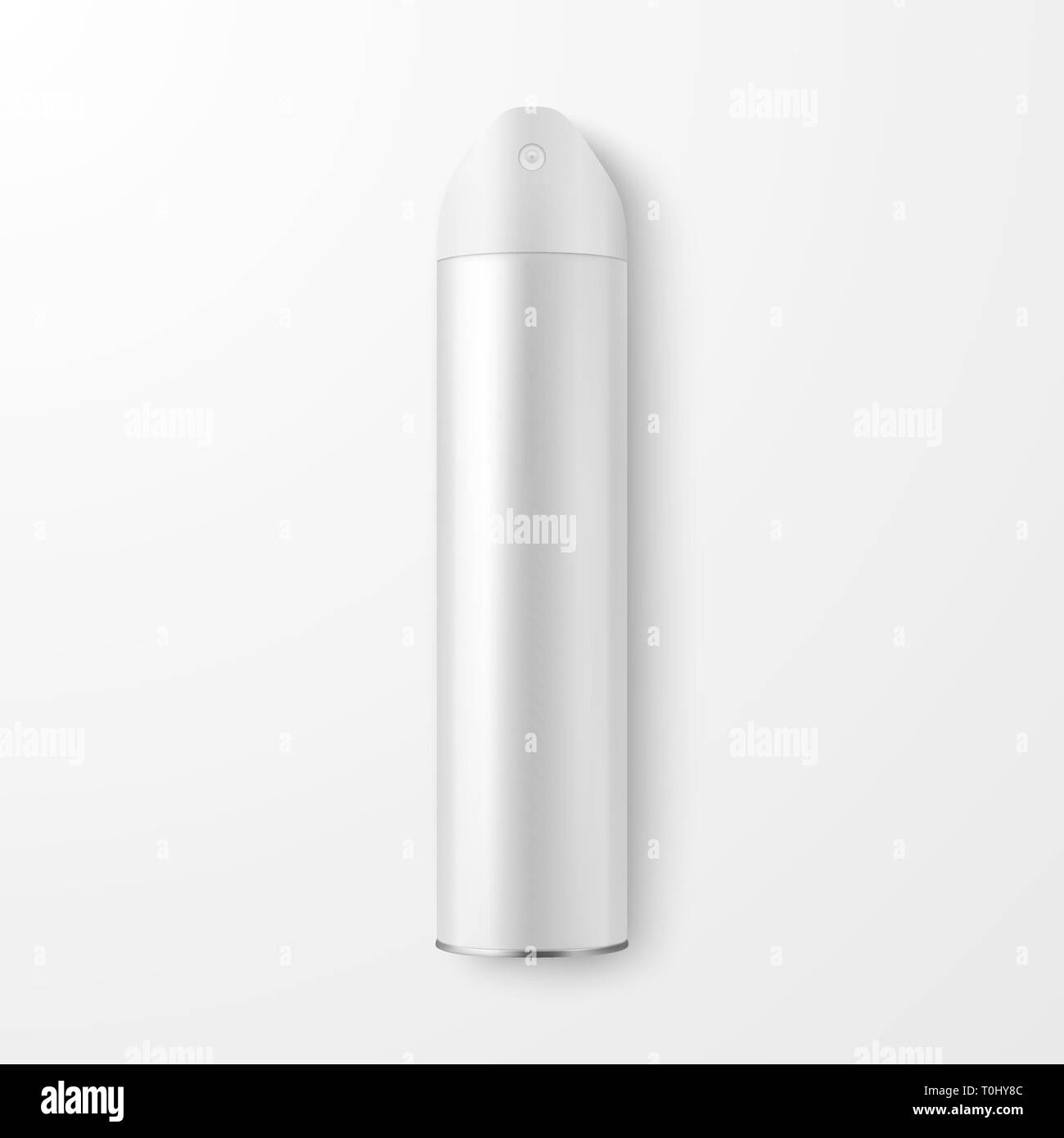 Vector 3D réaliste spray blanc vide peut, Spray déodorant d Gros plan bouteille isolé sur fond blanc. Modèle de conception de maquette pour pulvérisateur Illustration de Vecteur