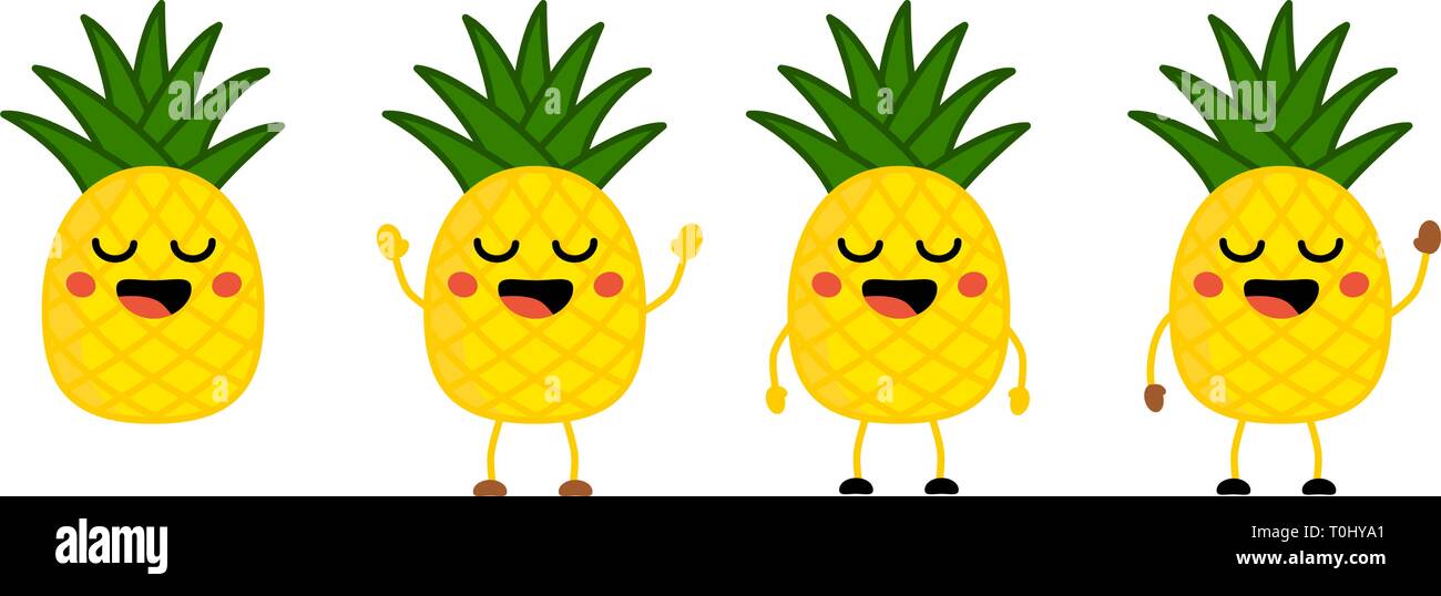 Cartoon Sweet Pineapple Tropical Fruit Banque D Image Et Photos Page 2 Alamy