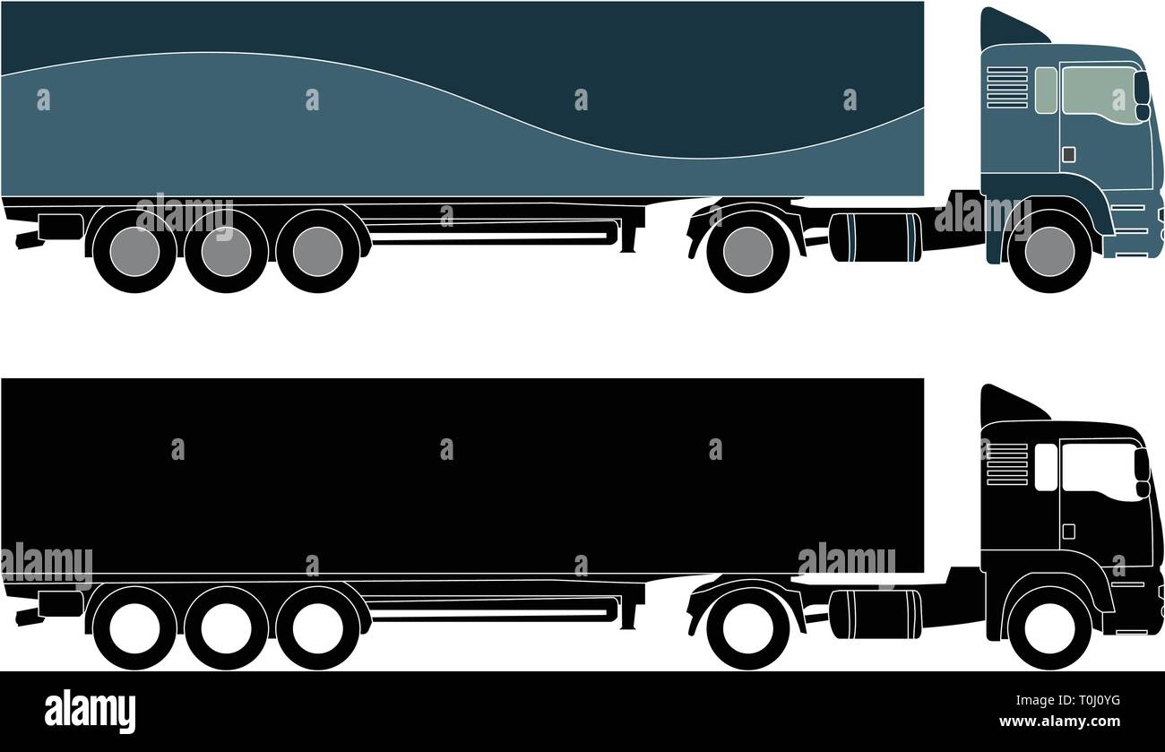 Camion détaillée silhouette - vector Illustration de Vecteur