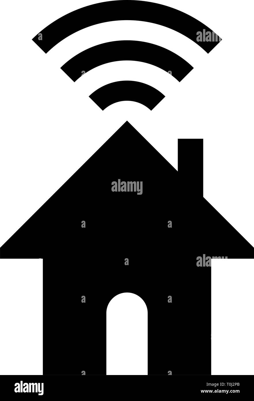 Connexion Wi-Fi au réseau local d'accueil - icône symbole simple noir, isolé - vector illustration Illustration de Vecteur