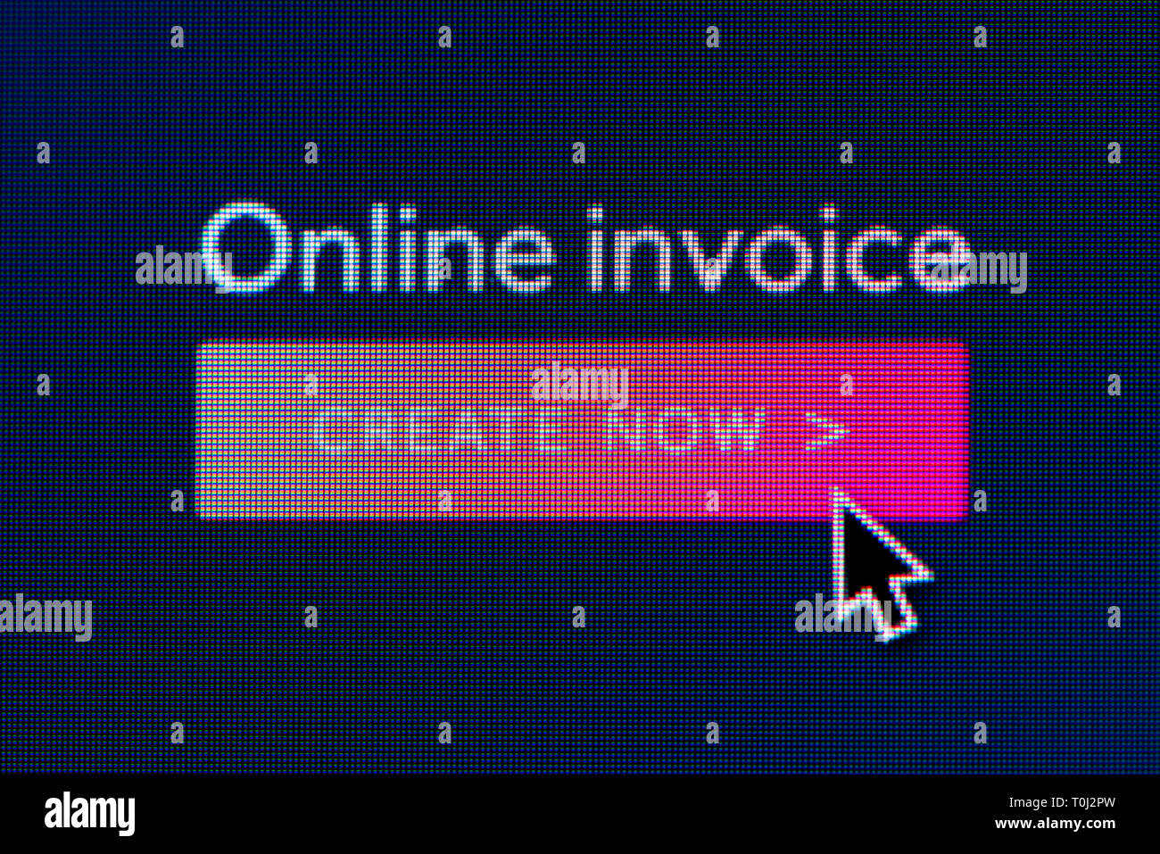 L'invite pour créer une facture en ligne est visible sur l'écran d'un ordinateur avec une souris (curseur utilisation éditoriale uniquement) Banque D'Images
