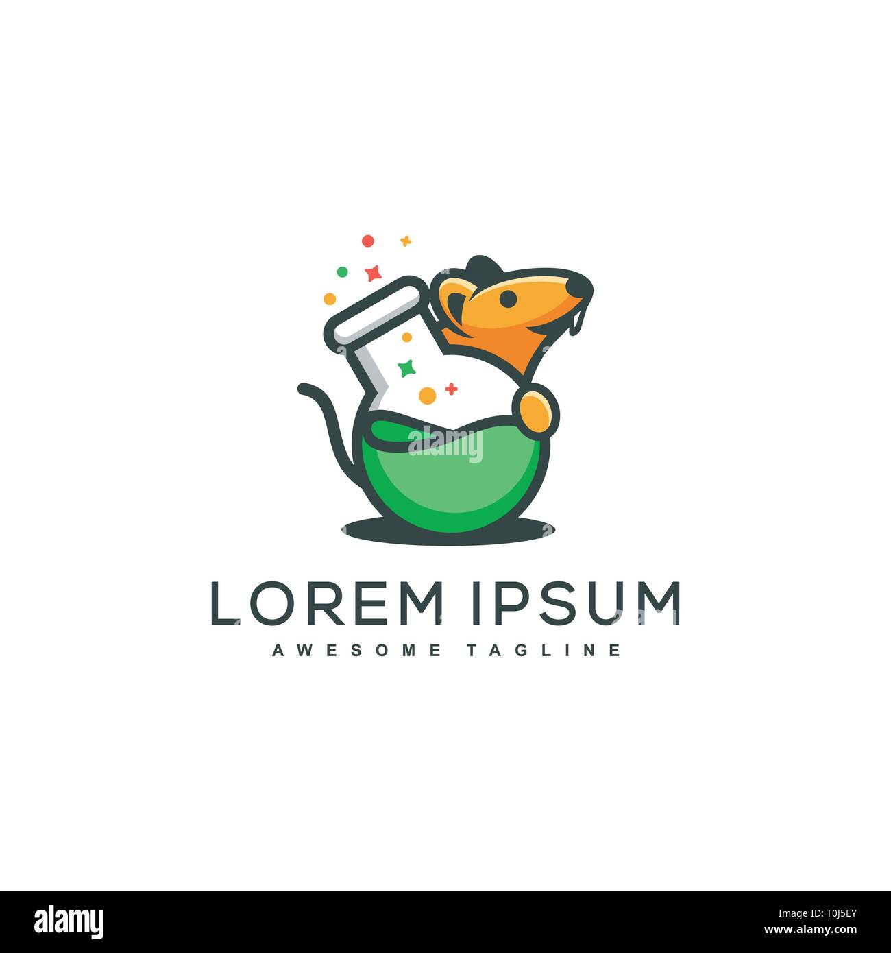 Lab Rat Concept illustration vector modèle. Convient pour l'industrie créative, multimédia, animation, formation, boutique, et toute activité commerciale complémentaire Illustration de Vecteur