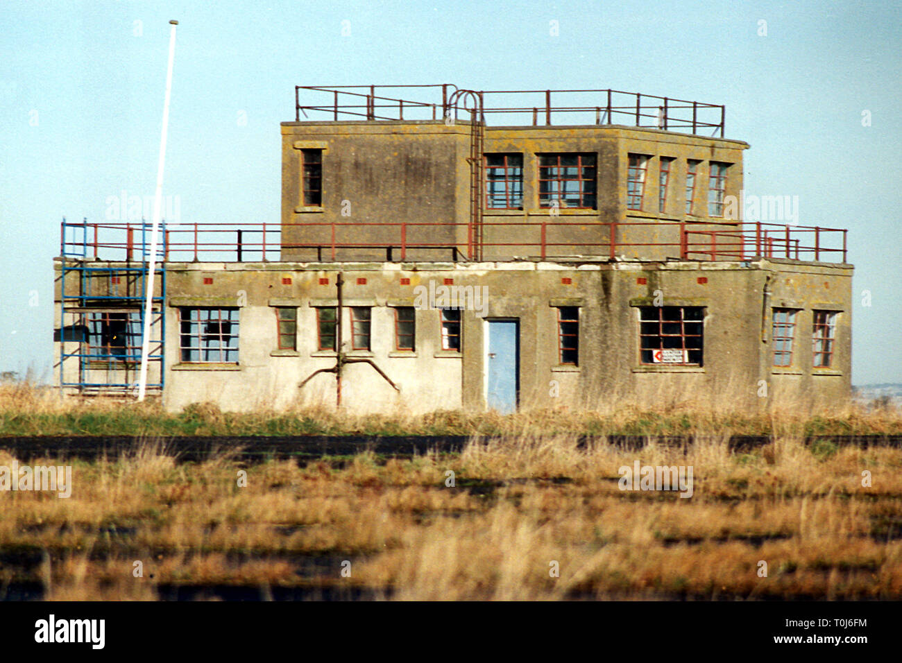 La seconde guerre mondiale, la tour de contrôle de l'aérodrome Banque D'Images