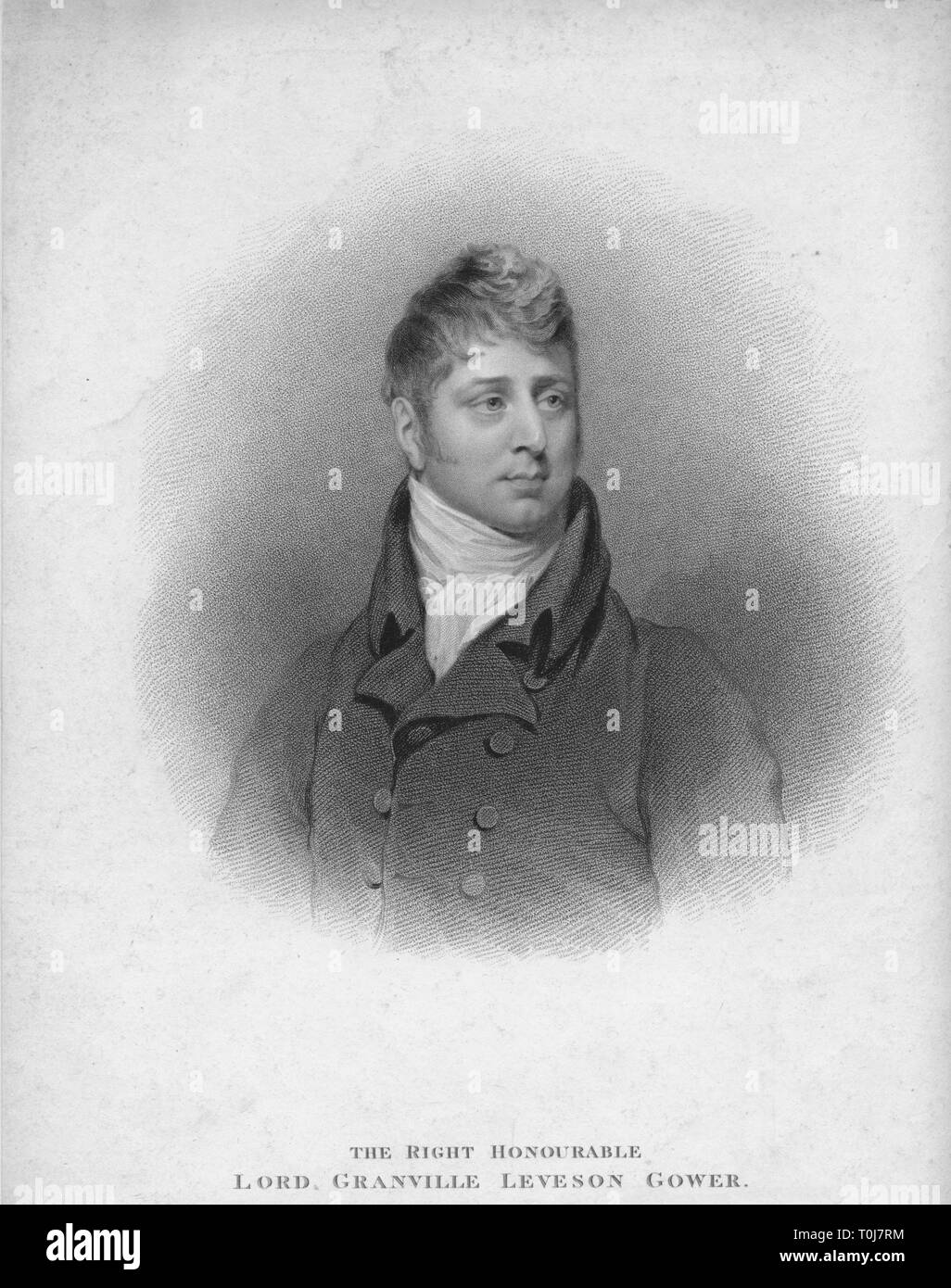 "Le Très Honorable Lord Granville Leveson Gower', 1813. Créateur : John Samuel Agar. Banque D'Images
