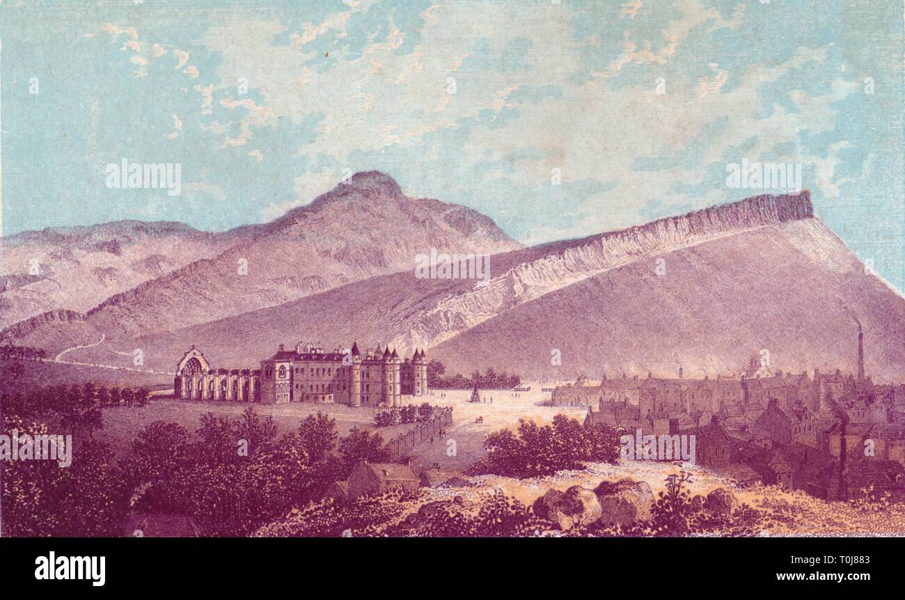 'Holyrood Palace & Arthur Seat", c1880. Organisateur : J Ramage. Banque D'Images